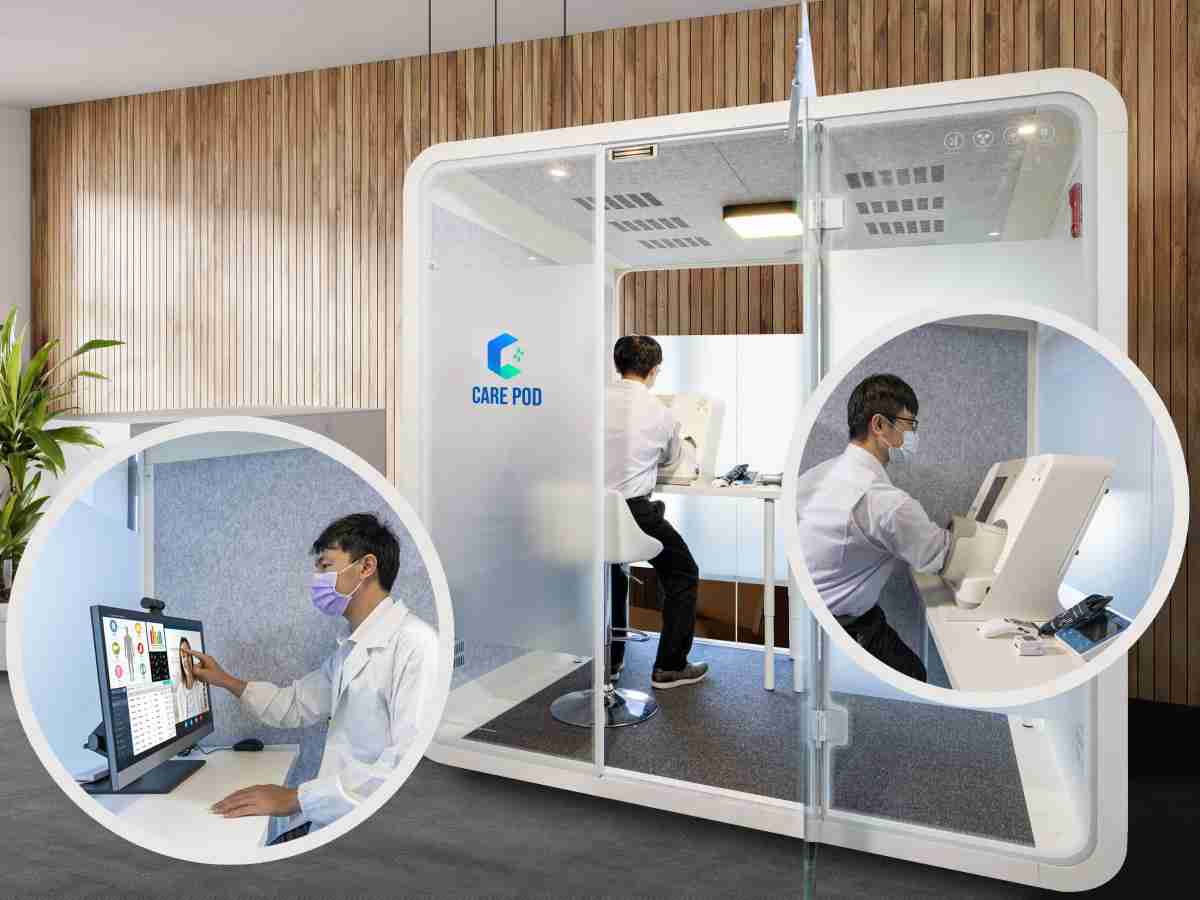 达擎于医疗科技展中展出＂远距诊疗舱＂，，，以因应医疗数字化及社会高龄化趋势下、、、、复诊及慢性病患等族群对于远距看诊需求逐渐升高所推出的创新整合方案。。。。多功能合一、、、、高隐私性的远距诊疗舱可根据病患端与医师端的不同需求，，，提供弹性化及客制化功能，，，，节省医生和病患的精力及时间